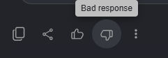 AI Overview Bad Review Button