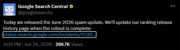 Goo,gle's June 2026 Spam Update
