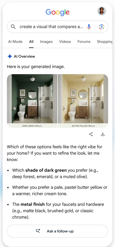 Image generation in GoogleAI Overview