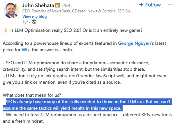 John Shehata LinkedIn Post
