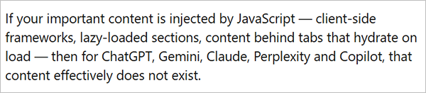 AI crawlers JavaScript links suggestions