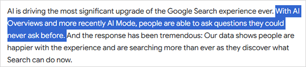 Google AI Search clicks statement 3