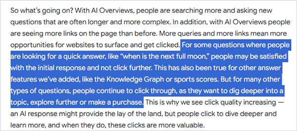 Google AI Search clicks statement 5