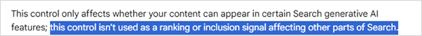 Google AI opt out toggle