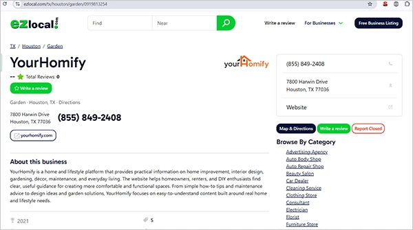 Directory Business Listing Backlinks