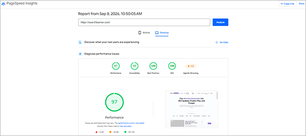 Google Page Speed Insights technical SEO 101