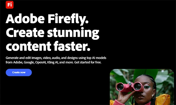 Adobe Firefly home page