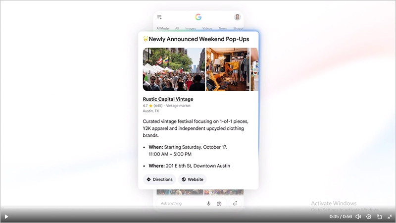 Detailed SERP view from Google