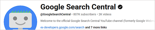 Google Search Central YouTube Channel