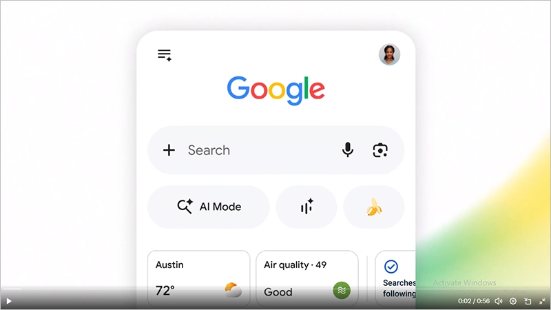 Google search from Google applications
