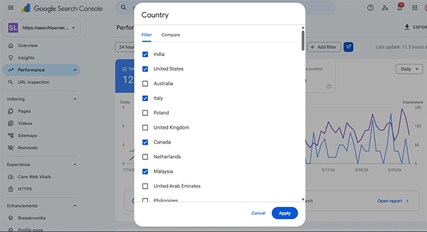 Multi Country Filter