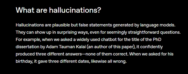 hallucinations from OpenAI