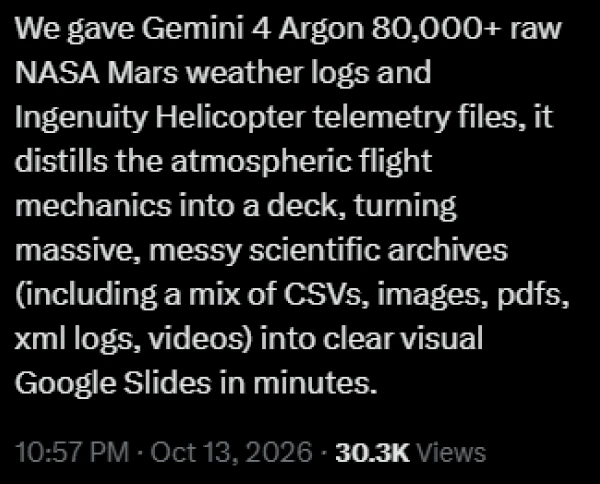 NASA weather logs problem described on X